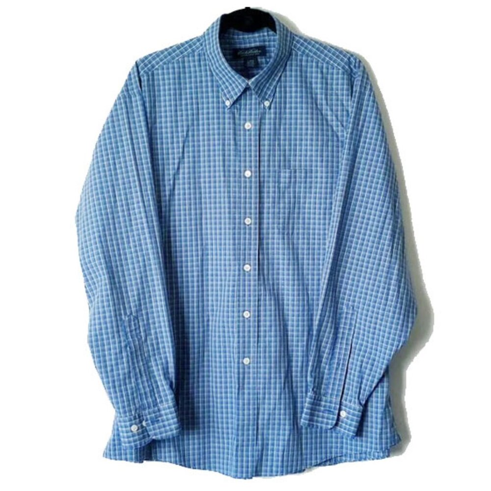 Brooks Brothers Button Down Shirt XL 100% Cotton Non-Iron Blue Yellow White